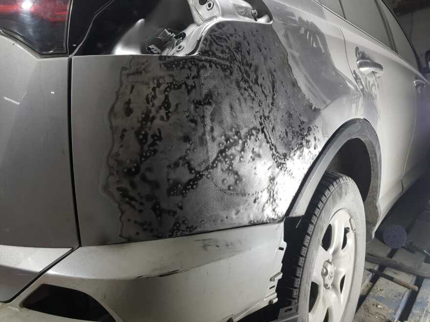 Покраска крыла Toyota Фото повреждений крыла Тойота